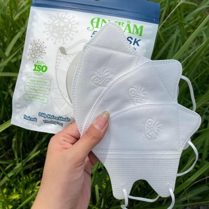 Hộp 100 cái Khẩu Trang 5D An Tâm người lớn