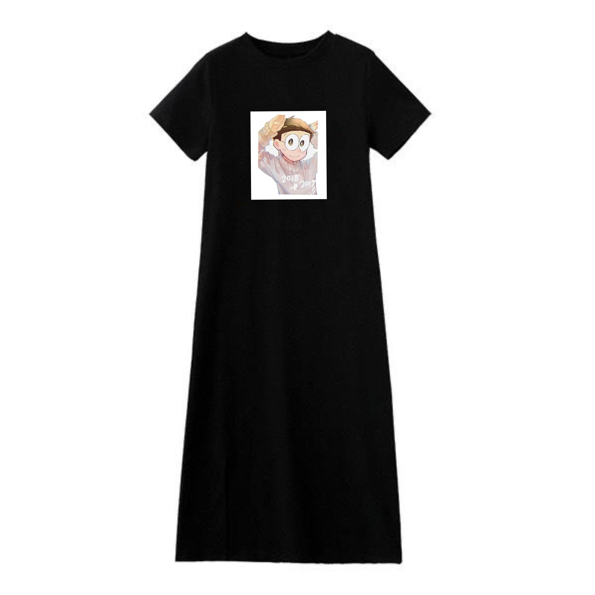 SALE!! Đầm suông in hình nobita style hàn quốc có size lớn TLU08