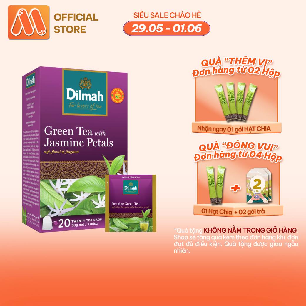 Trà xanh dilmah vị hoa nhài - jasmine 30g
