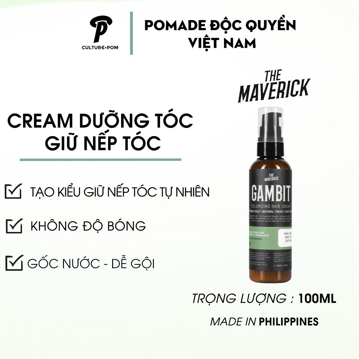 The maverick chính hãng ⎮ kem tạo kiểu gambit