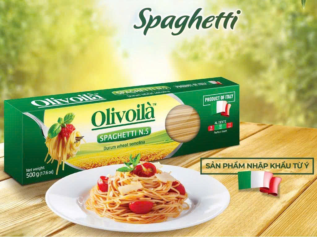  Mì Ý Olivoilà Spaghetti N.5 Hộp 500g  date 2027  