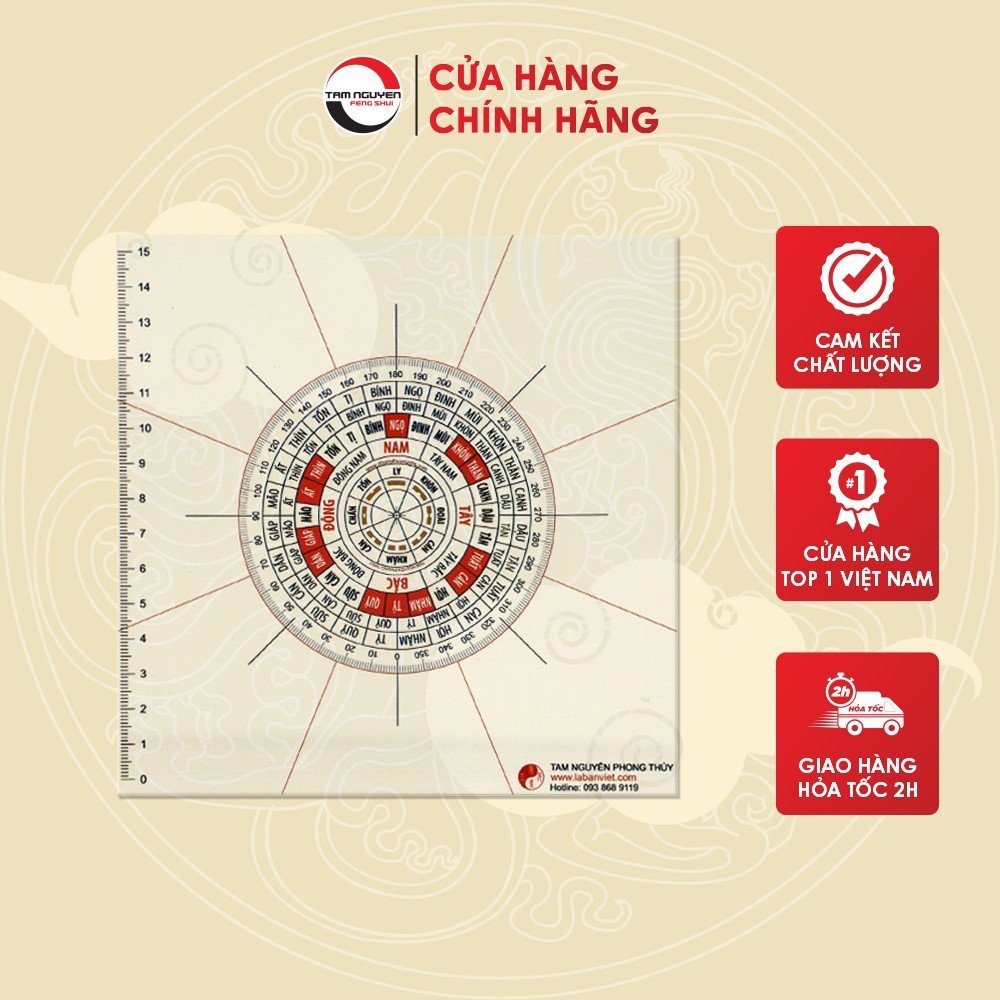 Thước lập cực phong thủy 24 sơn hướng - Phong thủy Tam Nguyên - Định Long, Đo hướng nhà, hướng của vật thể cần tính toán phong thủy - Thước phong thủy