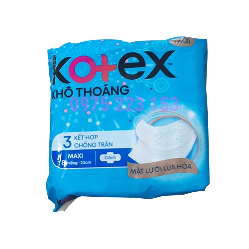 2 Gói Băng vệ sinh Kotex khô thoáng maxi có cánh 8 miếng - HSD Luôn Mới