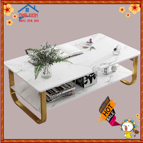 Bàn sofa - bàn trà - bàn cafe- Bàn hình chữ nhật cao cấp độc đáo , Bàn decor trang trí phòng khách hoa văn đá cẩm thạch