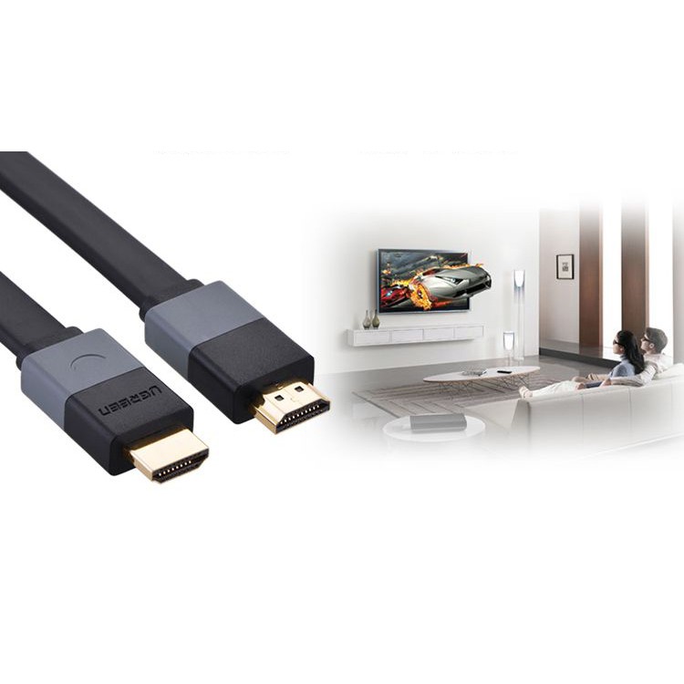 Cáp hdmi dẹt 10m hỗ trợ 3d, 4k ugreen 30114
