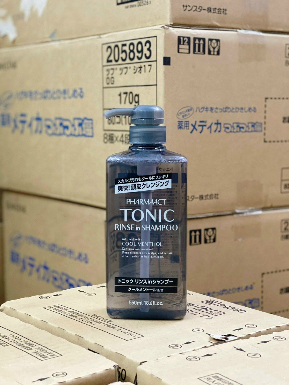 DẦU GỘI XẢ BẠC HÀ CHO NAM PHARMAACT TONIC NHẬT BẢN (550ML mẫu mới)