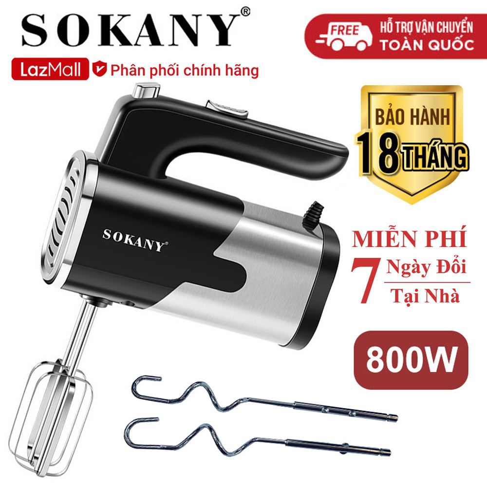 Máy đánh trứng sokany 800w đánh được bột, có 5 tốc độ điều chỉnh chuyên dụng sk-6621