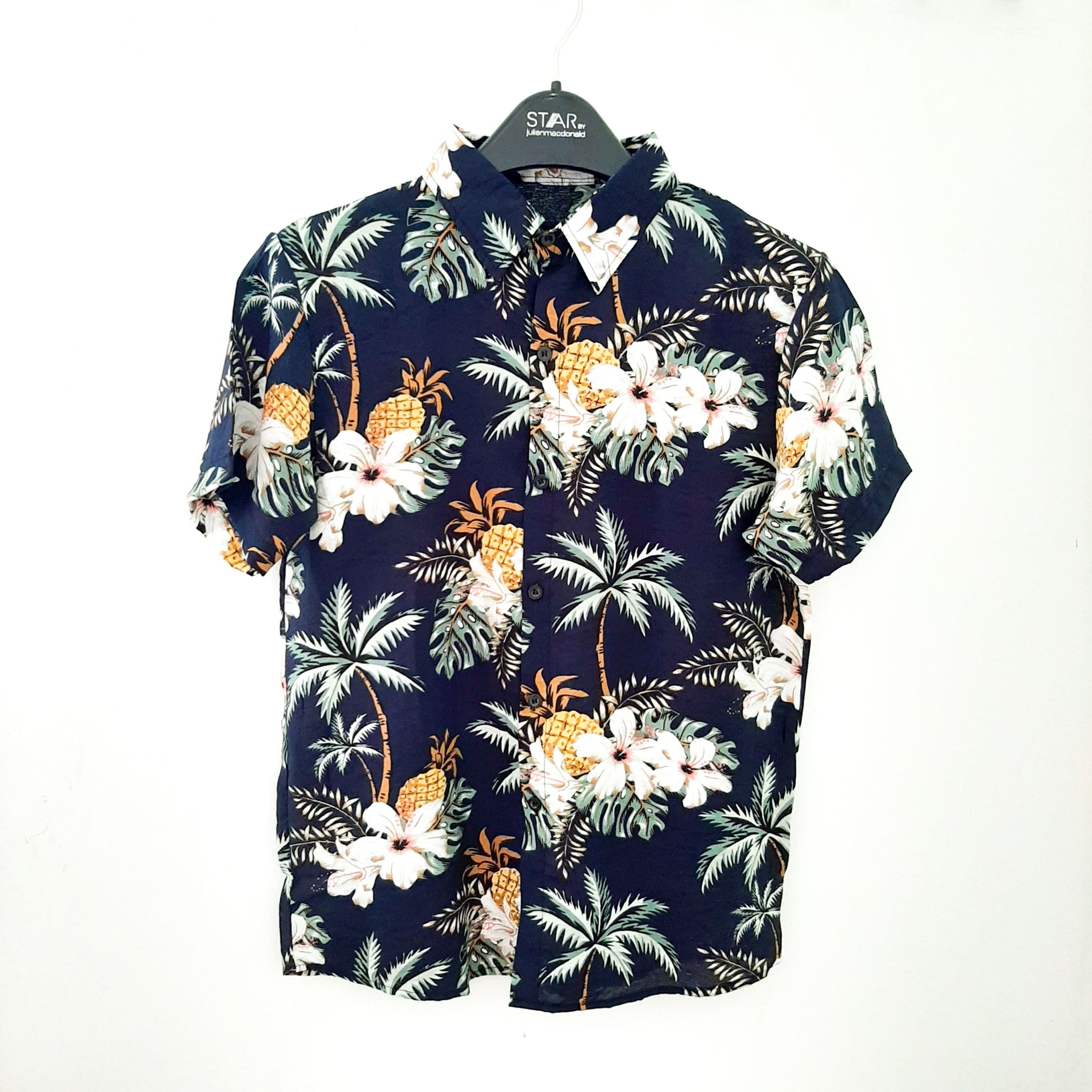 Áo sơ mi hawaii đi biển áo hoa lá cây - ALC36