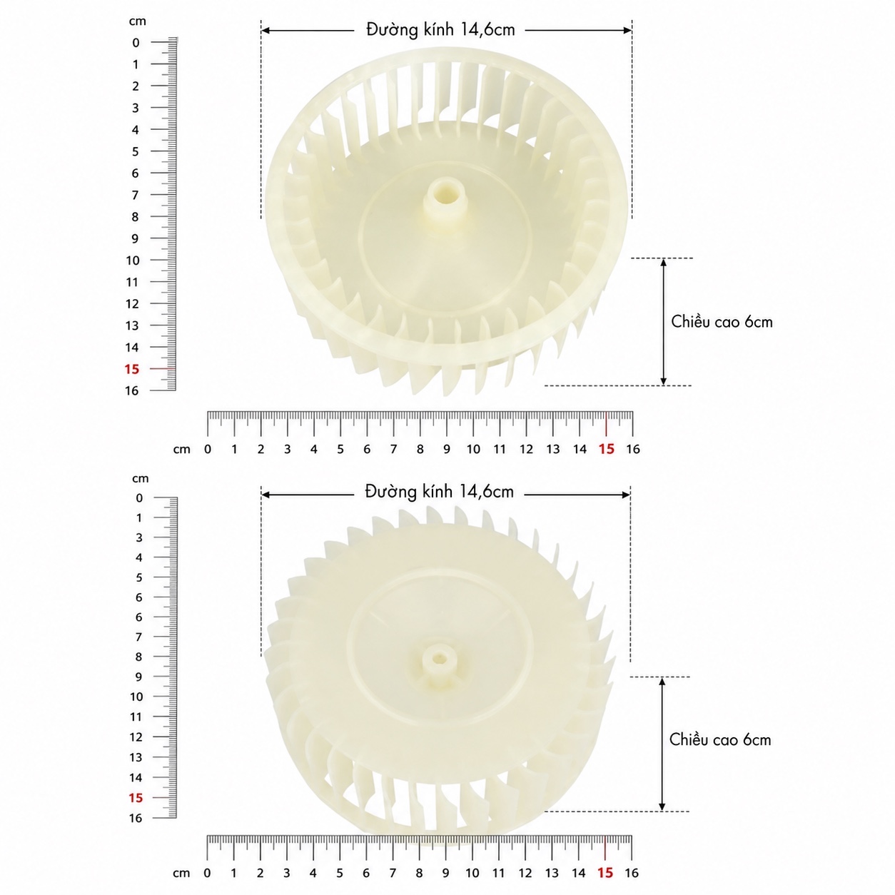 Cánh quạt máy sấy ĐK 14,6cm; Cao 6cm