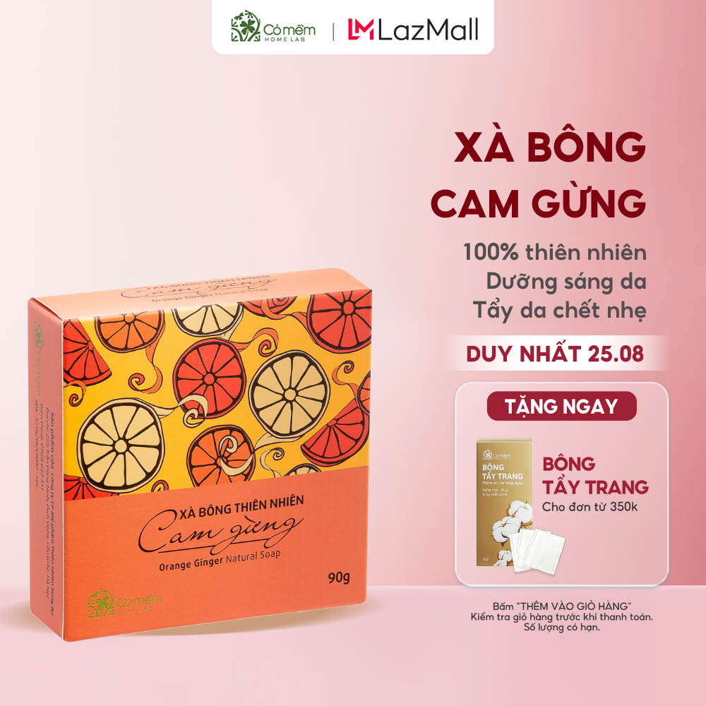 Xà Bông Tắm Và Rửa Mặt Thiên Nhiên Cam Gừng Sáng Da Và Giữ Ấm Cỏ Mềm Homelab