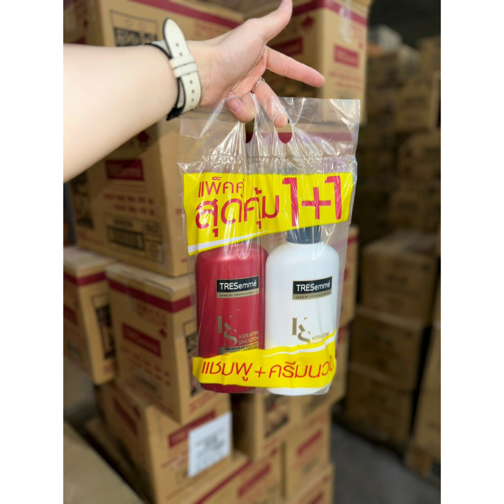 Hàng thái cặp dầu gội, xả tresemme keratin smooth thái lan 380ml