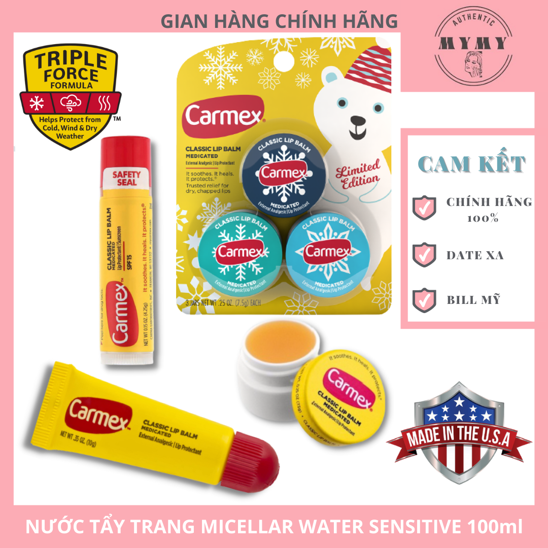 (USA)SON DƯỠNG CARMEX LIP BALM CHỐNG NẮNG SPF 15 CARMEX LIP BALM (7.5g-TÁCH SET)