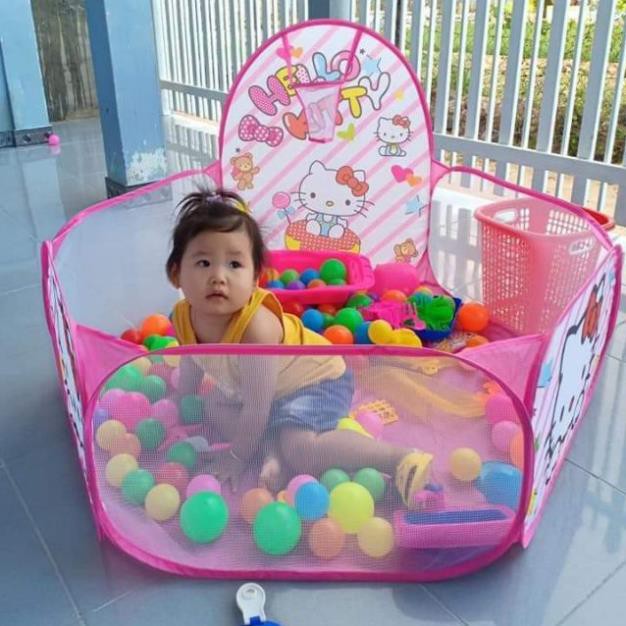 Lều bóng kitty kèm 100 bóng cho bé - nhà bóng kitty