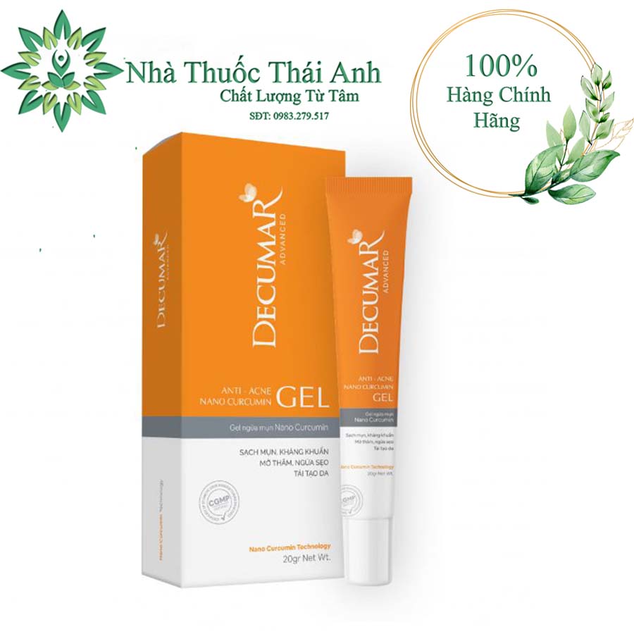 Decumar Advanced] Gel Ngừa Mụn Nano curcumin Tuýp 20g