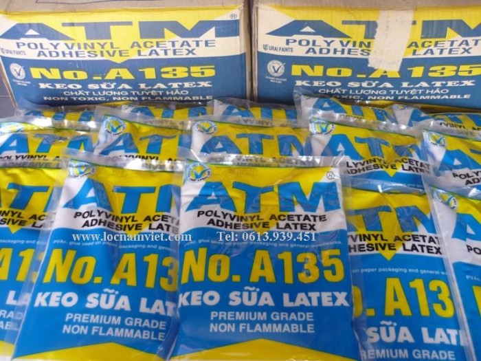 Keo sữa dán giấy, dán tường latex ATM bịch 1kg combo 5 bịch