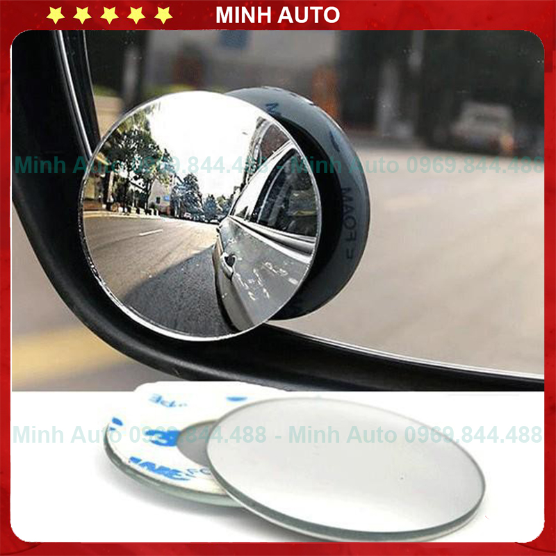 Gương Cầu Lồi 🚗CAO CẤP🚗 Gương Cầu Ô Tô - Gương Cầu Lồi Ô Tô Bo Tròn Không Viền, Gắn Kính Hậu Oto Xoay 360 Xóa Điểm Mù