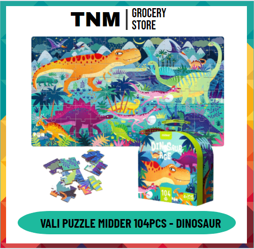 Vali puzzle Mideer 104 chi tiết - Mẫu thời đại khủng long - Mideer Dinosaur Age puzzle 104pcs
