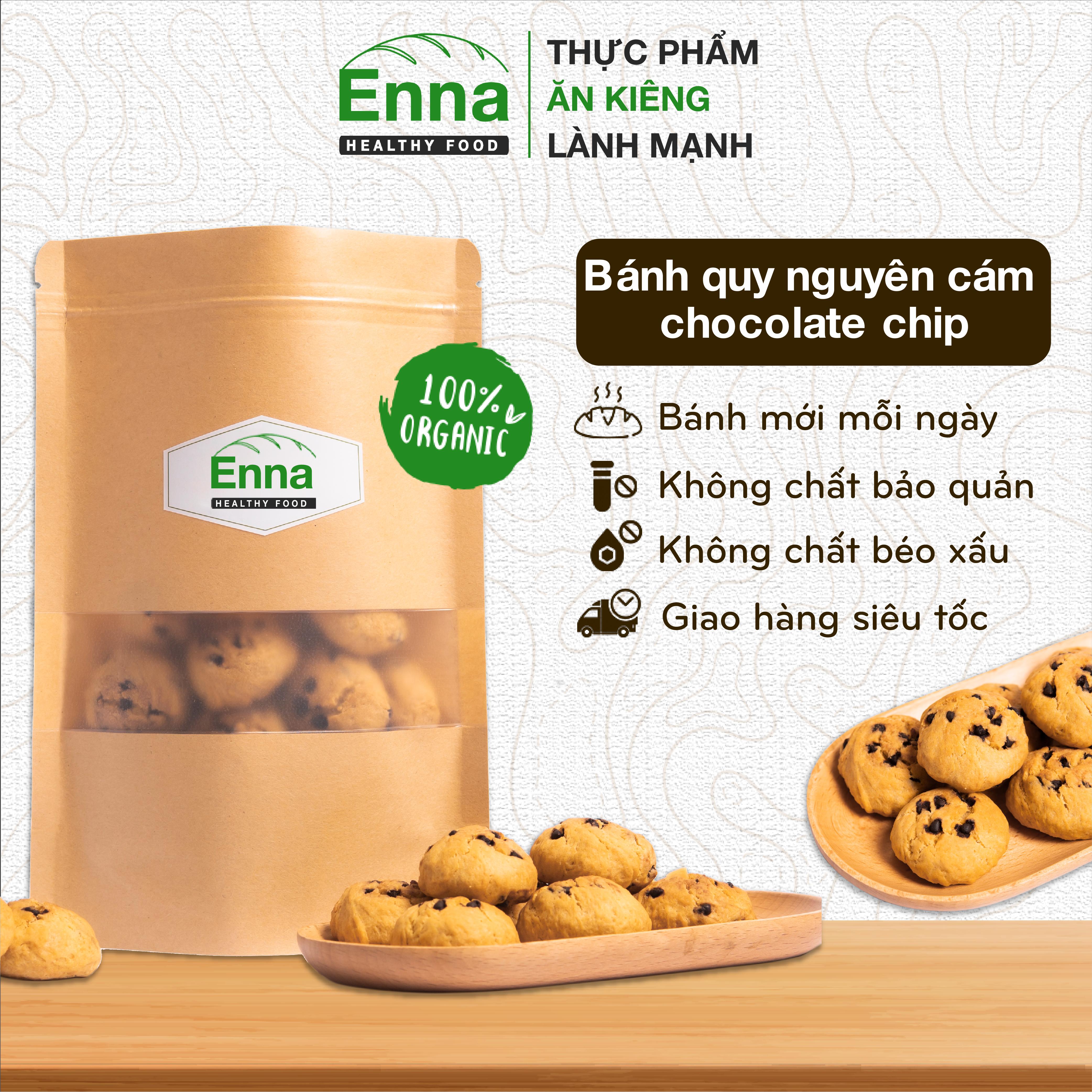 Bánh quy nguyên cám chocolate chip 500g - Enna healthy food