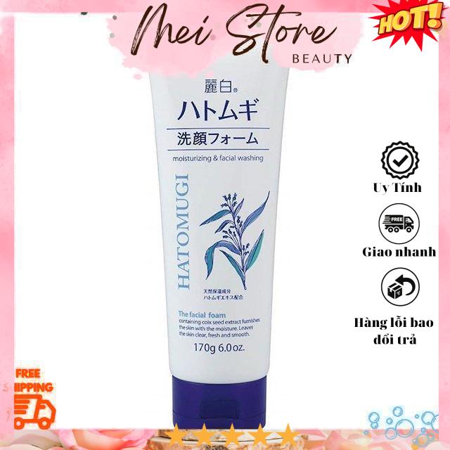 Sữa rửa mặt ý dĩ hatomugi moisturizing & facial washing dưỡng ẩm, trắng da 170g