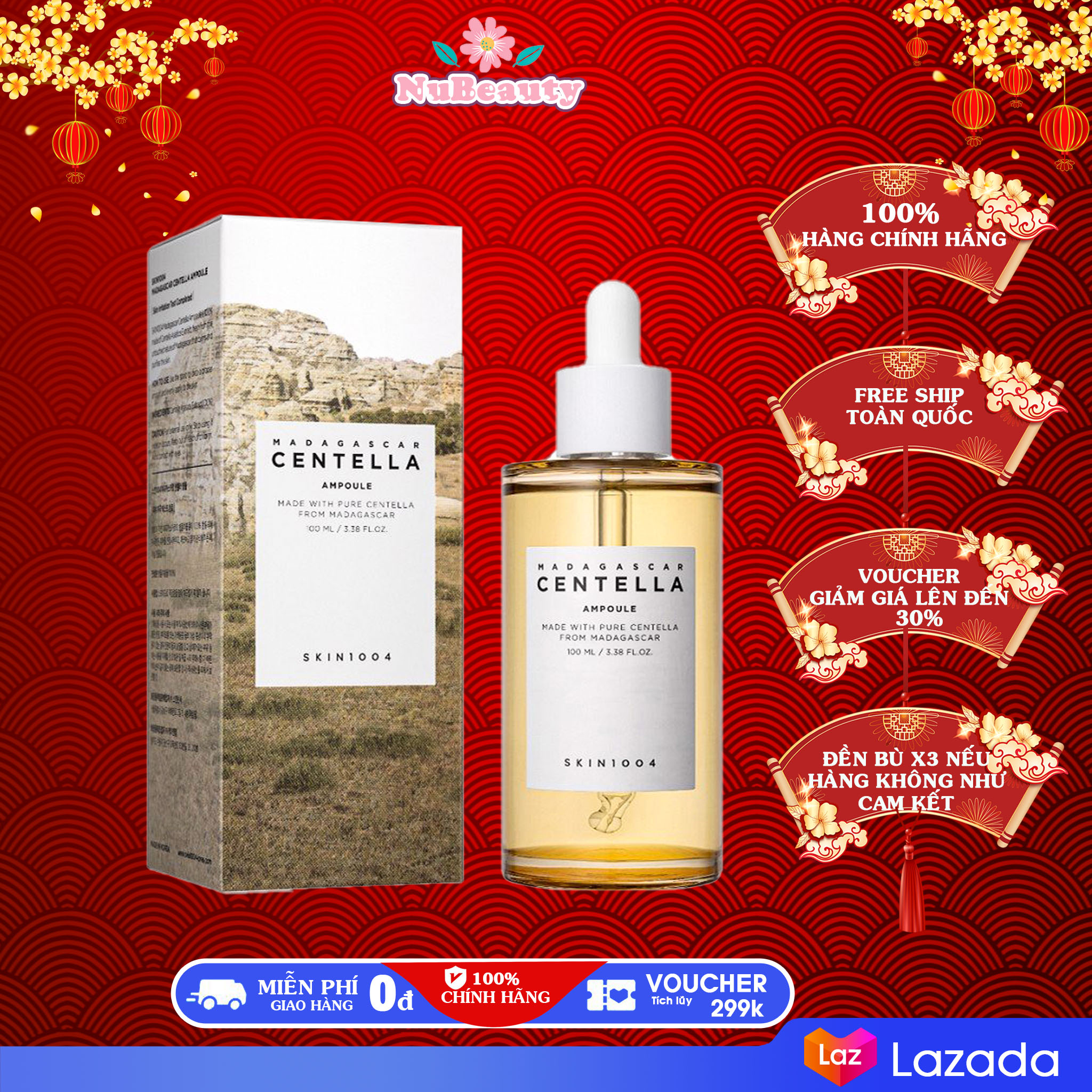 " CHÍNH HÃNG " Tinh Chất Rau Má Phục Hồi Da Skin1004 Madagascar Centella Asiatica 100 Ampoule [30ml]