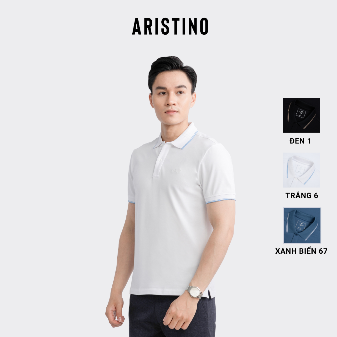 Áo polo ngắn tay aristino phom regular fit suông nhẹ, cổ dệt lịch sự, màu sắc nam tính - aps035s3