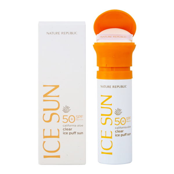 [HCM]Kem chống nắng NATURE REPUBLLIC CALIFORNIA ALOE CLEAR ICE PUFF SUN SPF50 PA+++ ( MÀU TRẮNG ) MPPN00484