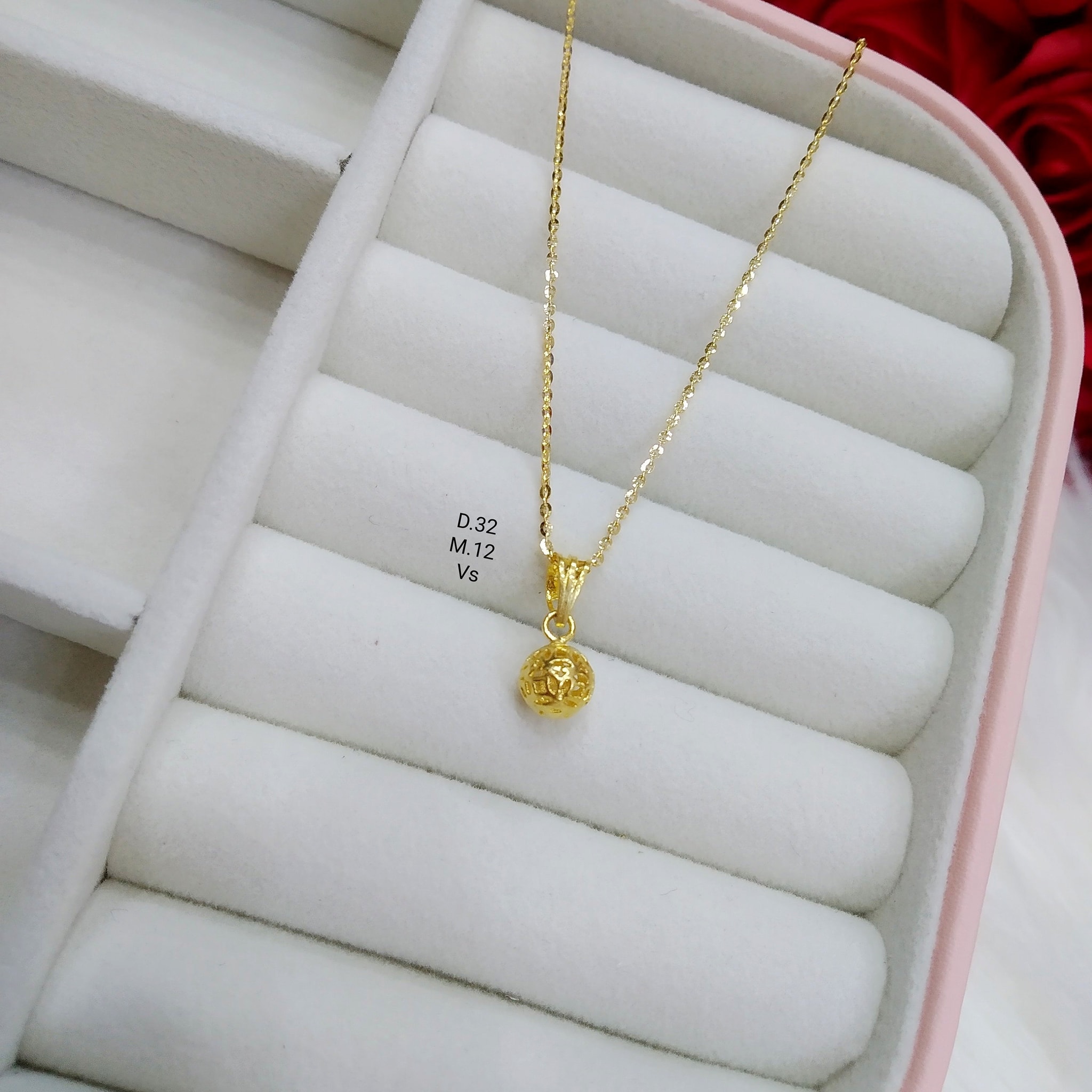 Dây chuyền vàng tây 10k mặt cầu DV125
