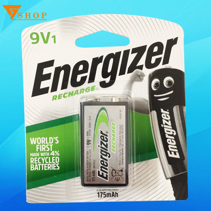 1 viên Pin sạc 9V, pin sạc vuông Energizer 175mAh