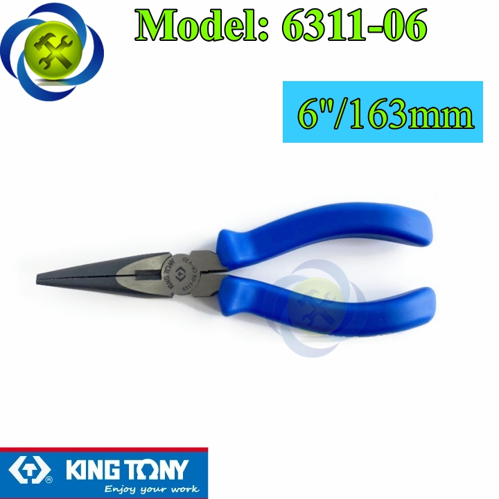 Kìm mỏ nhọn kingtony 6311-06 dài 163mm cán xanh