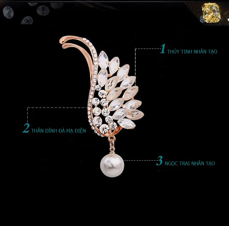 Trâm cài áo tc01 cánh hạc