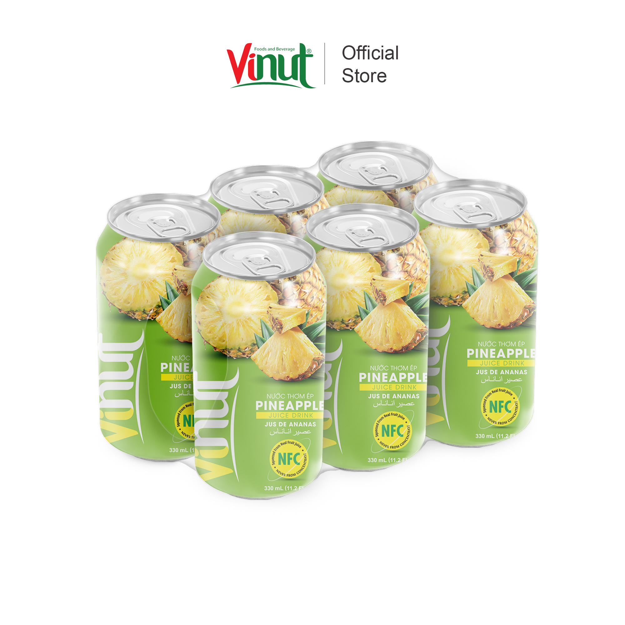 [LỐC 6 LON] Nước Ép Thơm Vinut 330ml