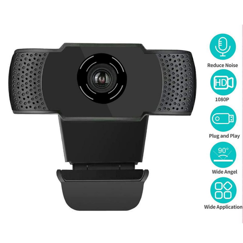 Webcam Máy Tính Mini Có Mic Thu PC Camera Web Với Phích Cắm USB Camera Xoay Để Phát Sóng Trực Tiếp Cuộc Gọi Video Công Việc Hội Nghị 1080p