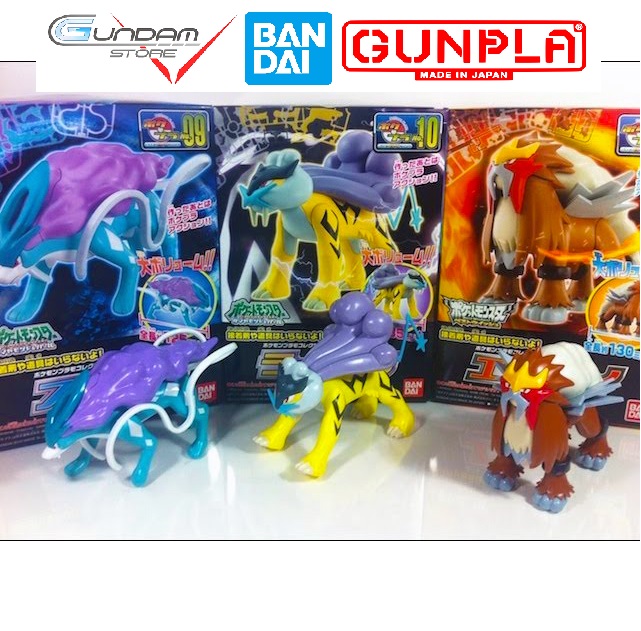 Mô Hình Pokemon SUICUNE RAIKOU ENTEI Pokepla Collection Quick Bandai Đồ Chơi Lắp Ráp Anime Nhật