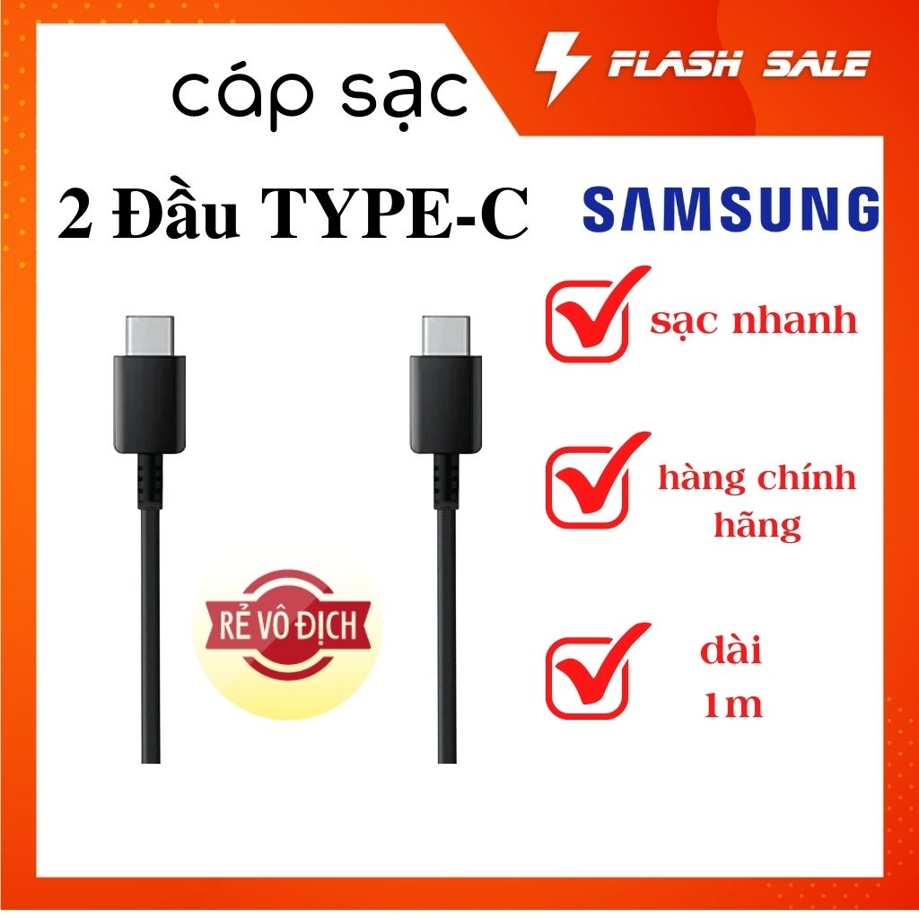 Cáp sạc nhanh c to c samsung , hỗ trợ sạc nhanh qc 3.0