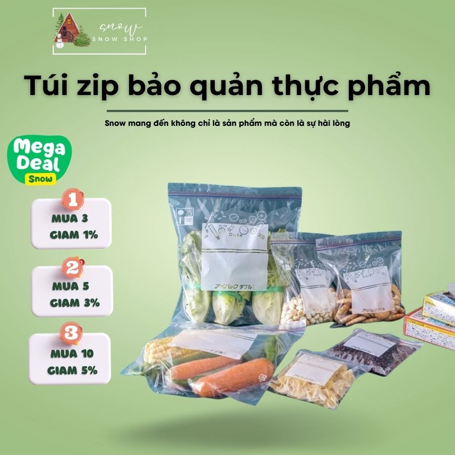Túi đựng bảo quản thực phẩm, túi zip bảo quản thực phẩm, thức ăn tiện dụng an toàn cho sức khỏe