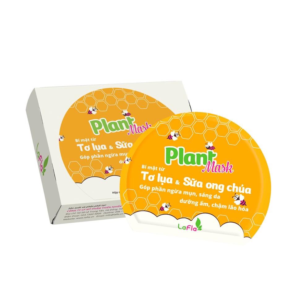 [ Hàng Chính Hãng ] Mặt Nạ Tơ Lụa Sữa Ong Chúa Plant Mask Hộp 10 Miếng Trẻ Hóa Làn Da