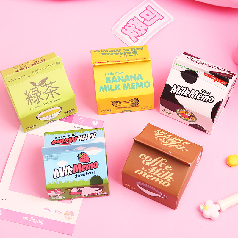 Giấy ghi chú hình hộp sữa 300 tờ Memo Note không dính