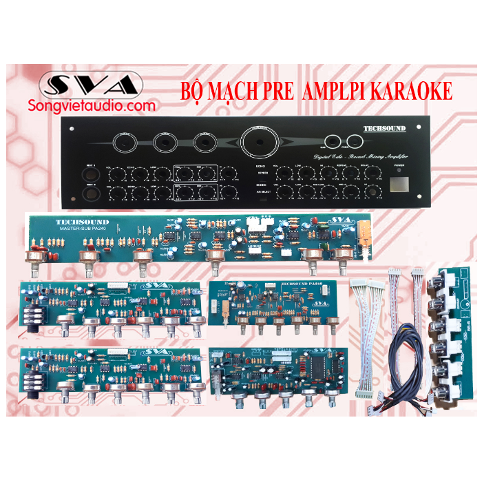 Bộ mạch ampli pre mic 6 volume có sub lắp ráp ampli gia đình - tặng mặt