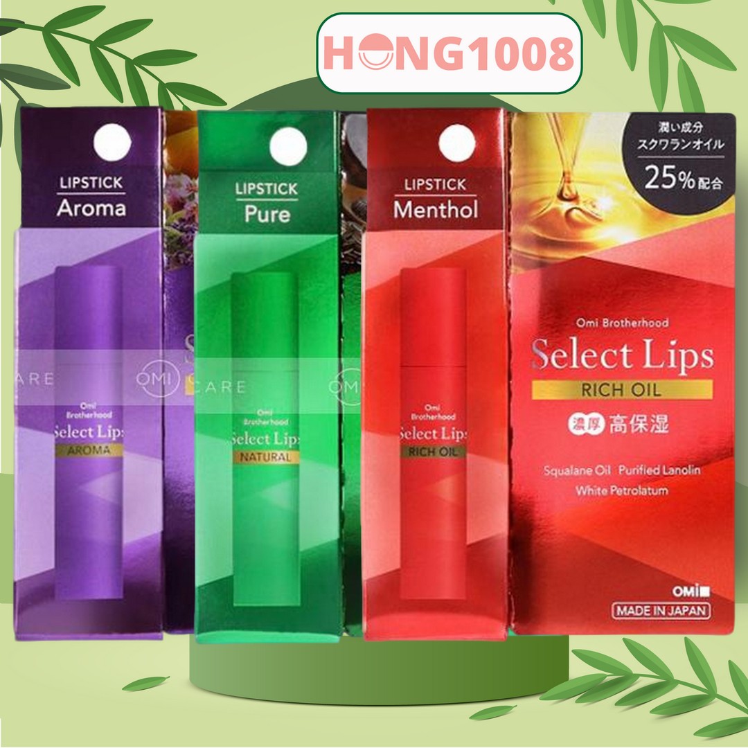 Son dưỡng môi Omi Brotherhood Select Lips 4g Omi Select Bí quyết đôi môi mềm mịn, căng mọng Hong1008