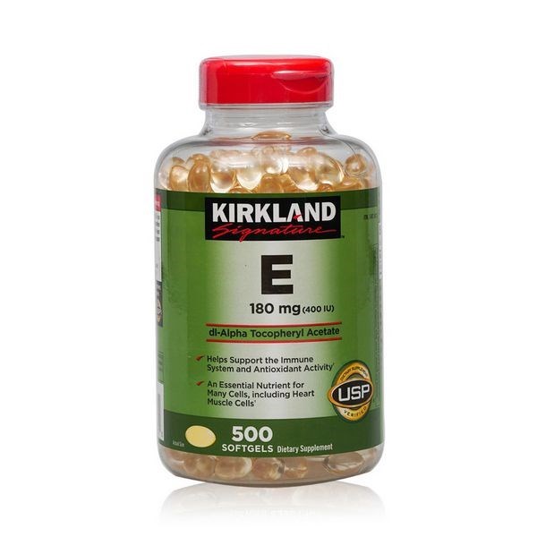Viên uống đẹp da Vitamin E 180mg Kirkland 500 Viên – Mỹ 09/2025