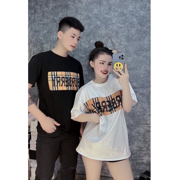 Áo phông phối ngực Áo thun Nam Nữ chất cotton from thụng