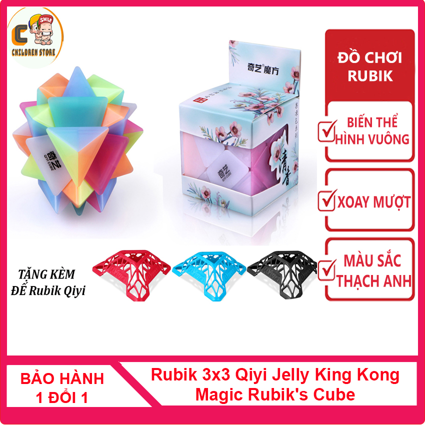 [ MUA 1 TẶNG 1] Khối Rubik 3x3 Qiyi Jelly King Kong magic Rubik's Cube tốc độ xoay nhanh, sang trọng [TẶNG] Đế Rubik trị giá 10.000