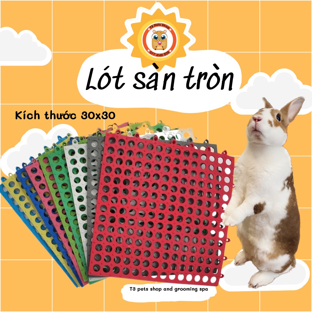tấm sàn nhựa tròn lót sàn cho chó / mèo / thỏ / bọ / sóc