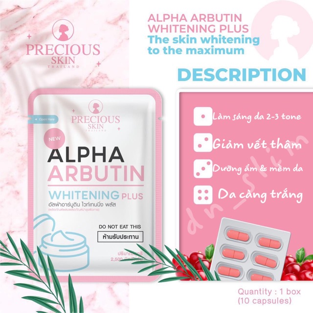 Viên Bột Kích Trắng Alpha Arbutin Plus New