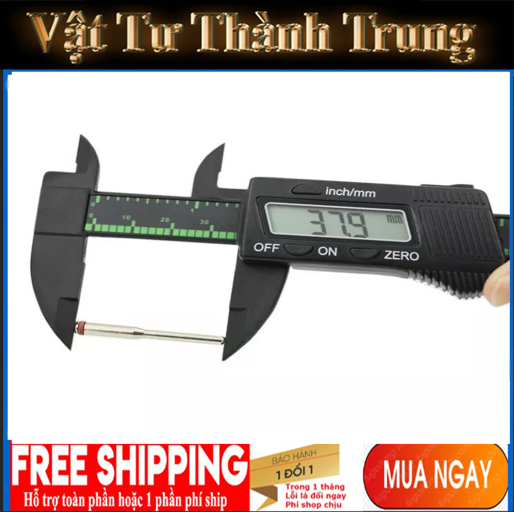 Thước kẹp điện tử nhựa sợi cacbon dài 150mm độ chia 0.1mm có sẵn pin- Thước đo độ dài điện tử - Thước cặp điện tử