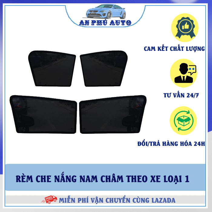 Rèm che nắng ô tô NAM CHÂM APA theo xe ⚡HÀNG LOẠI I - LƯỚI DÀY⚡ - Combo 4 tấm chắn nắng - HÀNG LOẠI 1 VIỆT NAM SẢN XUẤT