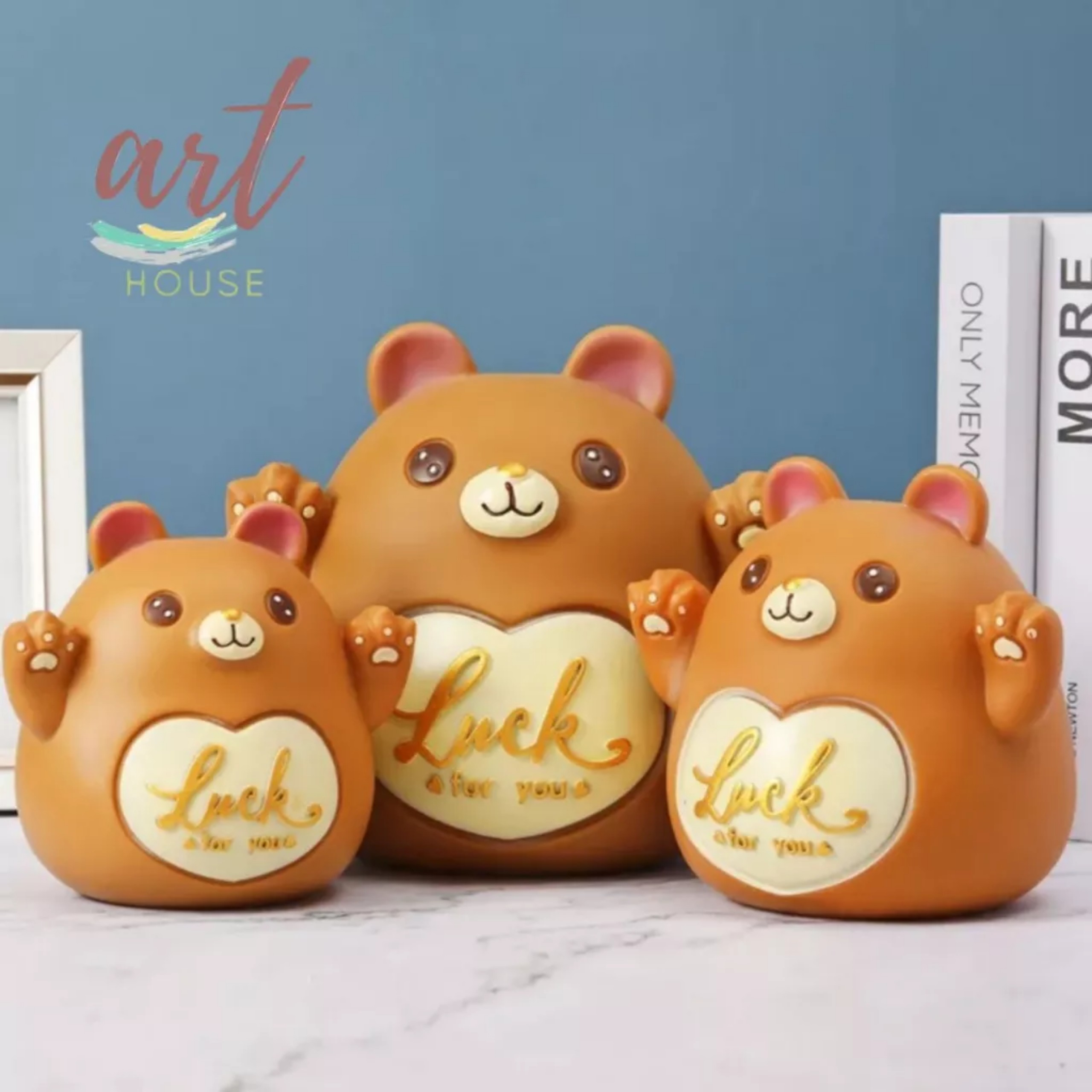 Ống tiết kiệm heo đất hoạt hình gấu nâu luck