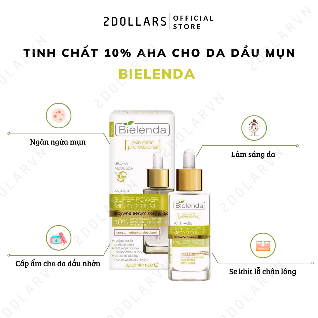 Serum 10% aha giảm thâm mụn, se khít lỗ chân lông