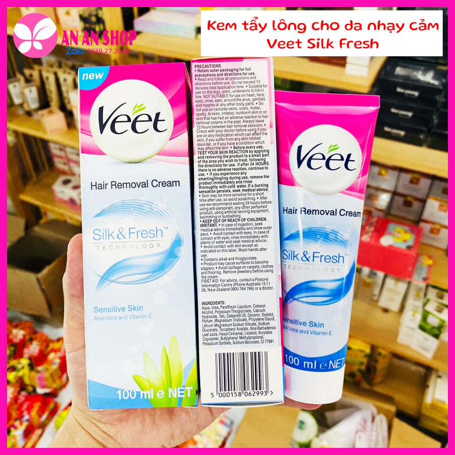 Kem tẩy lông cho da nhạy cảm Veet Silk Fresh 50g