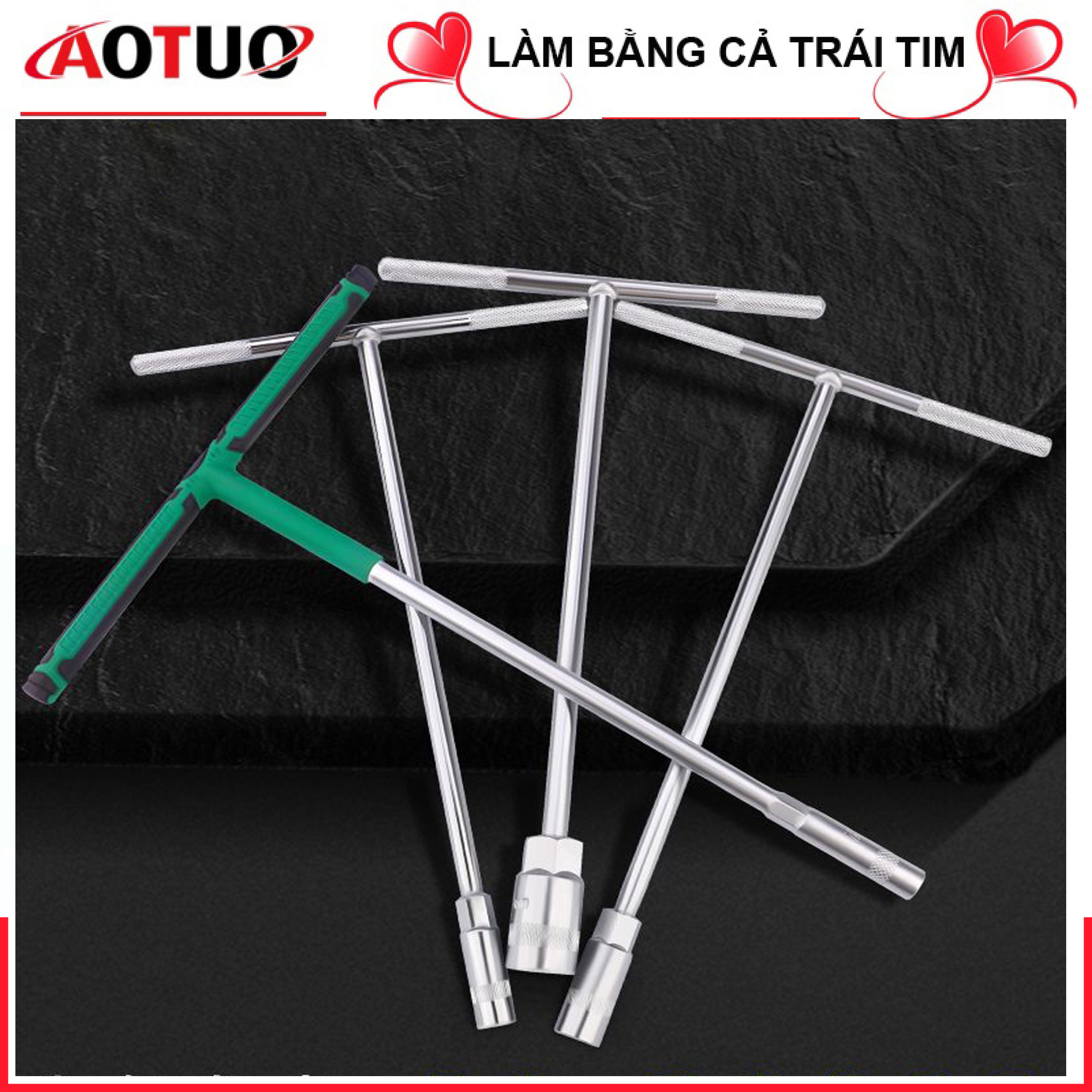 Aotuo combo 5 khoá chữ t gồm số 8 10 12 1314, cần xiết ốc chữ t, cờ lê chữ t